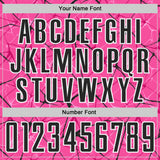 Custom Pink Black-White Abstract Network Crackle Sublimation Soccer Uniform Jersey
