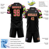 Custom Black Pink Neon Green-White Digital Camo Raglan Sleeves Sublimation Soccer Uniform Jersey