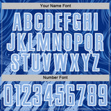 Custom Royal Light Blue-White Brush Stroke Splatter Liquid Swirl Sublimation Soccer Uniform Jersey
