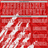 Custom Red-White Brush Stroke Splatter Liquid Swirl Sublimation Soccer Uniform Jersey
