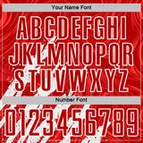 Custom Red-White Brush Stroke Splatter Liquid Swirl Sublimation Soccer Uniform Jersey