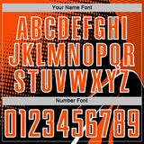 Custom Black Orange-White Halftone Dot Dynamic Curve Stripe Sublimation Soccer Uniform Jersey