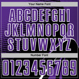 Custom Black Purple-White Halftone Dot Dynamic Curve Stripe Sublimation Soccer Uniform Jersey