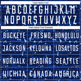 Custom Navy-White Distressed Fragment Brush Stroke Sublimation Soccer Uniform Jersey