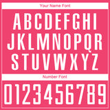 Custom Neon Pink-White Distressed Fragment Brush Stroke Sublimation Soccer Uniform Jersey