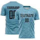 Custom Shadow Blue-Black Distressed Fragment Brush Stroke Sublimation Soccer Uniform Jersey