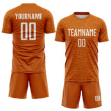 Custom Texas Orange-White Distressed Fragment Brush Stroke Sublimation Soccer Uniform Jersey