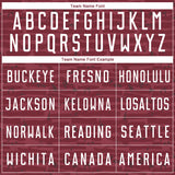 Custom Burgundy-White Distressed Fragment Brush Stroke Sublimation Soccer Uniform Jersey