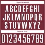 Custom Burgundy-White Distressed Fragment Brush Stroke Sublimation Soccer Uniform Jersey