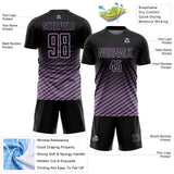 Custom Black-Light Purple Geometric Wave Gradient Sublimation Soccer Uniform Jersey