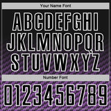 Custom Black Medium Purple-White Geometric Wave Gradient Sublimation Soccer Uniform Jersey