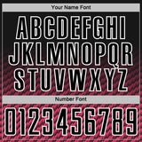 Custom Black Neon Pink-White Geometric Wave Gradient Sublimation Soccer Uniform Jersey