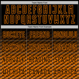 Custom Black-Bay Orange Geometric Wave Gradient Sublimation Soccer Uniform Jersey
