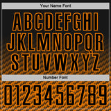 Custom Black-Bay Orange Geometric Wave Gradient Sublimation Soccer Uniform Jersey