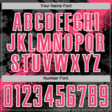 Custom Black Neon Pink-White Grunge Splatter Brush Stroke Sublimation Soccer Uniform Jersey