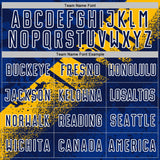 Custom Navy Gold-White Grunge Splatter Brush Stroke Sublimation Soccer Uniform Jersey