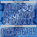 Custom Royal Light Blue-White Grunge Splatter Brush Stroke Sublimation Soccer Uniform Jersey