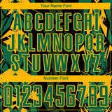 Custom Black Kelly Green-Gold Geometric Shard Grunge Splash Sublimation Soccer Uniform Jersey