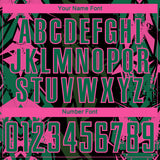 Custom Black Kelly Green-Pink Geometric Shard Grunge Splash Sublimation Soccer Uniform Jersey