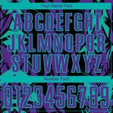 Custom Black Purple-Aqua Geometric Shard Grunge Splash Sublimation Soccer Uniform Jersey
