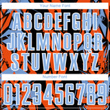 Custom Black Light Blue Orange-White Geometric Shard Grunge Splash Sublimation Soccer Uniform Jersey