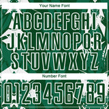 Custom Green-White Geometric Shard Grunge Splash Sublimation Soccer Uniform Jersey