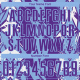 Custom Purple Light Blue-White Geometric Shard Grunge Splash Sublimation Soccer Uniform Jersey