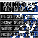 Custom Black Royal-White Geometric Grid Gradient Sublimation Soccer Uniform Jersey