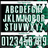 Custom Black White-Kelly Green Geometric Grid Gradient Sublimation Soccer Uniform Jersey