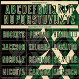 Custom Black Green-Cream Geometric Grid Gradient Sublimation Soccer Uniform Jersey