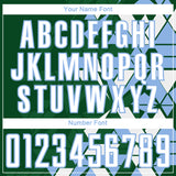 Custom Green White-Light Blue Geometric Grid Gradient Sublimation Soccer Uniform Jersey
