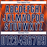 Custom Navy Orange-White Spiked Sharp Lines Gradient Sublimation Soccer Uniform Jersey