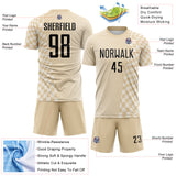 Custom City Cream Black-Cream Geometric Patchwork Asymmetry Checkered Zigzag Lines Sublimation Soccer Uniform Jersey