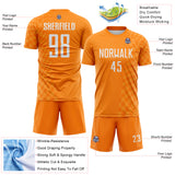 Custom Bay Orange-White Geometric Patchwork Asymmetry Checkered Zigzag Lines Sublimation Soccer Uniform Jersey