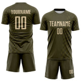 Custom Olive-City Cream Geometric Patchwork Asymmetry Checkered Zigzag Lines Sublimation Soccer Uniform Jersey