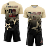 Custom Cream Vintage USA Flag-Black Gradient Style Twinkle Star Sublimation Soccer Uniform Jersey