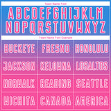 Custom Powder Blue Pink-White Gradient Style Twinkle Star Sublimation Soccer Uniform Jersey