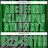 Custom Black Grass Green-White Brush Stroke Fluid Stripes Sublimation Soccer Uniform Jersey