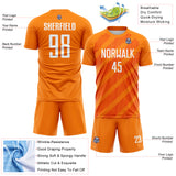 Custom Bay Orange White-Orange Diagonal Stripes Sublimation Soccer Uniform Jersey