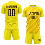 Custom Light Yellow Brown-Gold Diagonal Stripes Sublimation Soccer Uniform Jersey