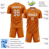 Custom Texas Orange-White Diagonal Stripes Sublimation Soccer Uniform Jersey