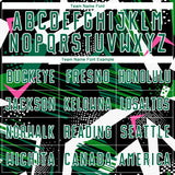 Custom Black Kelly Green Pink-White Geometric Asymmetry Shatter Sublimation Soccer Uniform Jersey