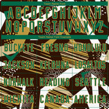 Custom Brown Kelly Green White-Old Gold Geometric Asymmetry Shatter Sublimation Soccer Uniform Jersey