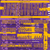Custom Purple-Gold Abstract Geometric Stripe Fragment Sublimation Soccer Uniform Jersey