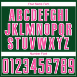 Custom Green Pink-White Abstract Geometric Stripe Fragment Sublimation Soccer Uniform Jersey