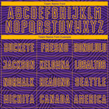 Custom Purple Black-Gold Abstract Wave Lines Interlocking Sublimation Soccer Uniform Jersey