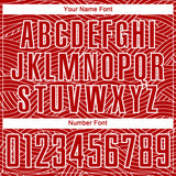 Custom Red-White Abstract Wave Lines Interlocking Sublimation Soccer Uniform Jersey