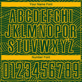 Custom Green-Gold Abstract Wave Lines Interlocking Sublimation Soccer Uniform Jersey