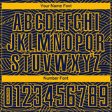 Custom Navy-Gold Abstract Wave Lines Interlocking Sublimation Soccer Uniform Jersey