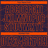 Custom Navy-Orange Abstract Wave Lines Interlocking Sublimation Soccer Uniform Jersey
